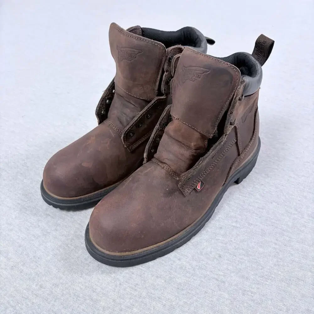 Red Wing Men's Brown Waterproof Leather Work Boots Model 415 Size 9.5 D